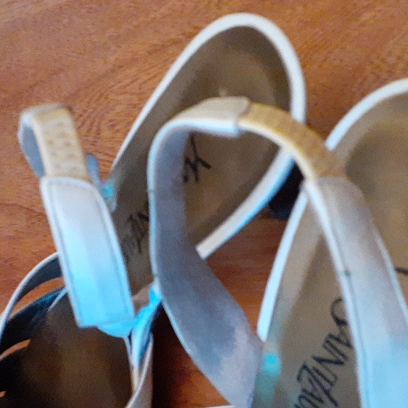 Vtg YvesSaintLaurent Open Heel Pump Sz 7M White Leather Shoe - Picture 12 of 12